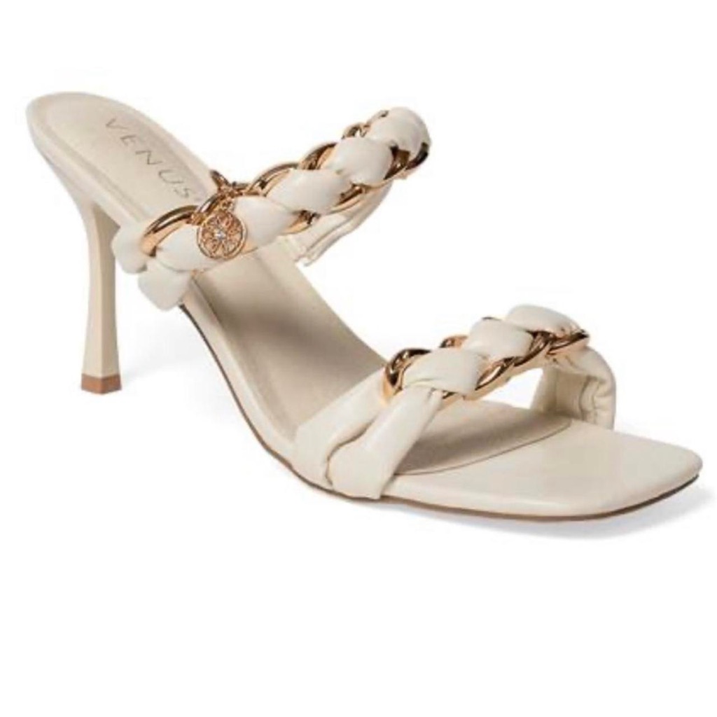 Venus Women's Cream And Gold Sandals Size 8.5